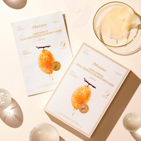 JMsolution Honey Luminous Royal Propolis Collagen Patch Mask Двухэтапный набор с прополисом, 1шт