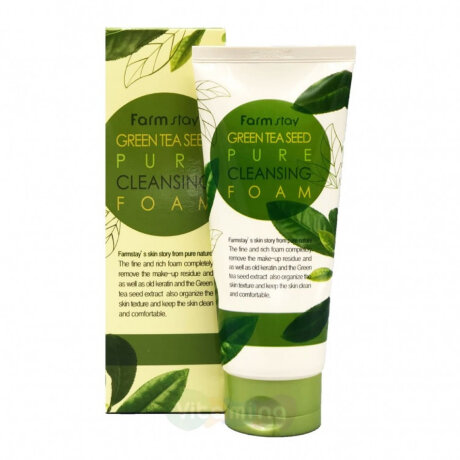 FarmStay Green Tea Seed Pure Cleansing Foam Пенка для умывания с экстрактом зеленого чая, 180 мл