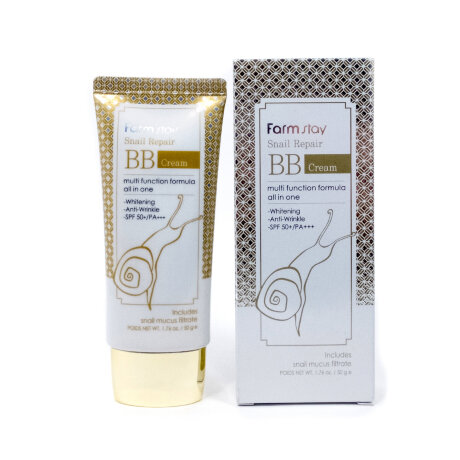FarmStay Snail Repair BB Cream PF50+ PA+++ ББ крем с муцином улитки c PF50+ PA+++, 50 гр