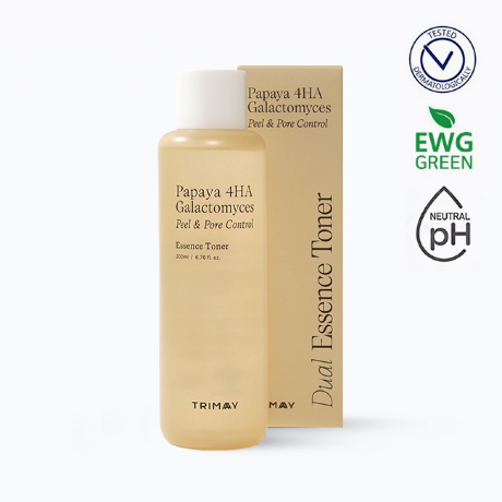 Trimay Papaya 4HA Galactomyces Peel & Pore Control Toner Кислотный пилинг тонер-эссенция с папайей и галактомисисом, 200мл