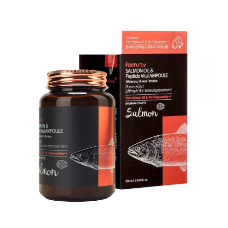 Farmstay Salmon Oil & Peptide Vital Ampoule Сыворотка с маслом лосося и пептидами, 250 мл