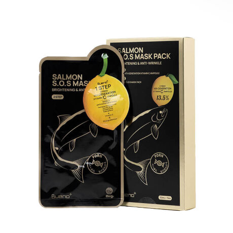 Bueno Salmon VItamin C SOS Mask Тканевая лифтинг-маска с икрой лосося, 1 шт