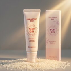Deoproce Hyaluronic Rice Sun Gel SPF50+ PA+++ Выравнивающий солнцезащитный гель, 50 мл