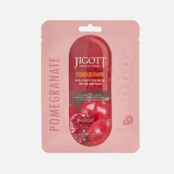 Jigott Pomegranate Real Ampoule Mask Тканевая маска для лица с экстрактом граната, 27мл