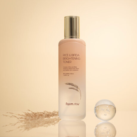 Farmstay Rice & Bifida Brightening Toner Восстанавливающий тонер для лица с бифидобактериями, 120 мл