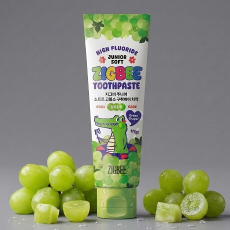 Dr.Zigbee Junior Soft Toothpaste Green Grape Детская зубная паста с зеленым виноградом, 117 г