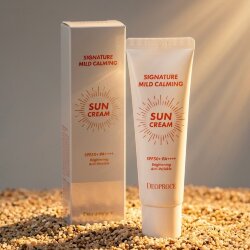 Deoproce Signature Mild Calming Sun Cream SPF50+ PA++++ Мягкий успокаивающий солнцезащитный крем, 50 мл