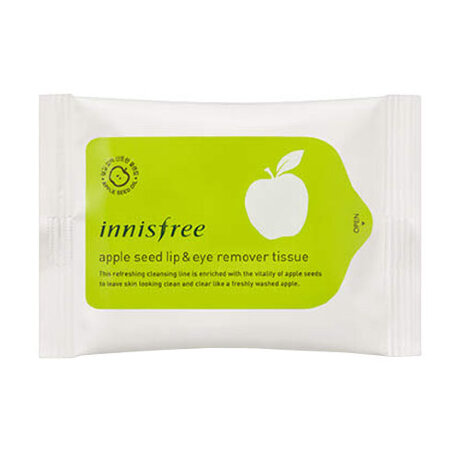 Innisfree Apple Seed Cleansing Tissue Очищающие салфетки для снятия макияжа с маслом и экстрактом семян яблока, 15шт