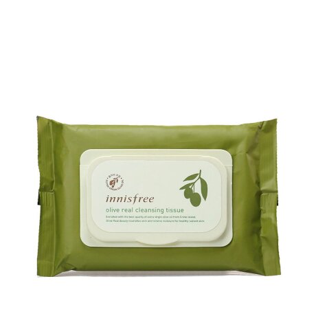 Innisfree Olive Real Cleansing Tissue Очищающие салфетки для лица с оливой, 30шт