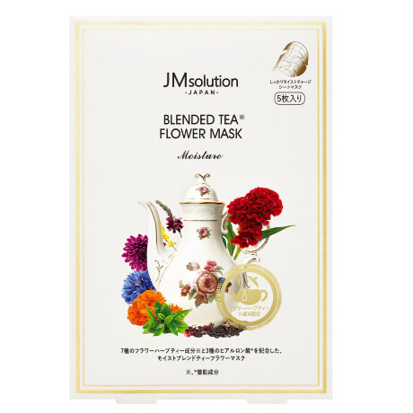 JMsolution Japan Blended Tea Flower Mask Moisture Антиоксидантная маска с цветочными экстрактами, 30мл