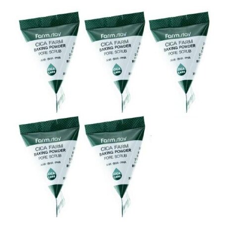 FarmStay Cica Farm Baking Powder Pore Scrub Скраб в пирамидках для очищения пор с центеллой азиатской, 7г