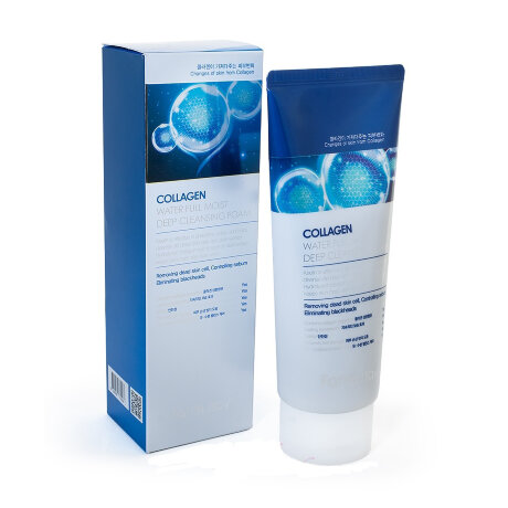 FarmStay Collagen Water Full Moist Deep Cleansing Foam Пенка для умывания с коллагеном, 180 мл